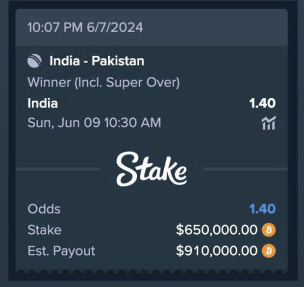 Дрейк поставил $650 тысяч на матч по крикету между Индией и Пакистаном