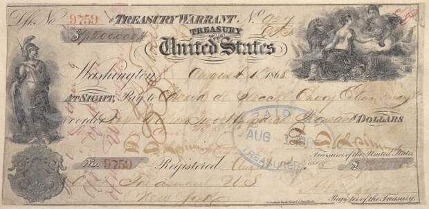 alaska purchase 1867 treasure warrnt