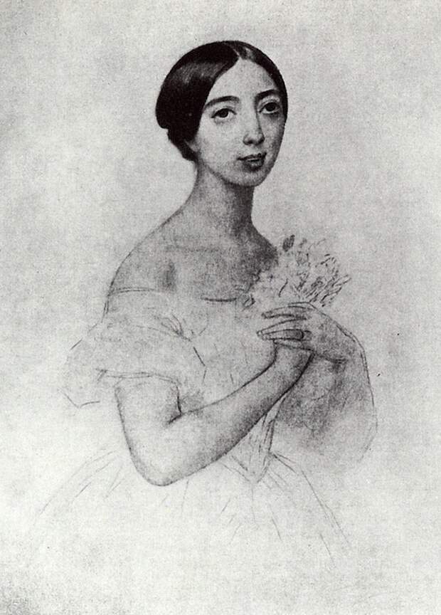 К.Брюллов. Портрет певицы Полины Виардо Гарсия. 1844 год.