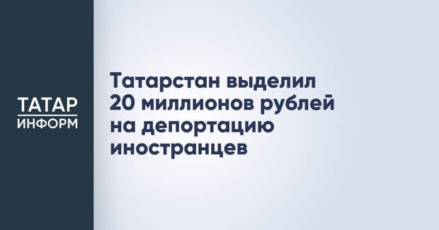 Татарстан выделил 20 миллионов рублей на депортацию иностранцев