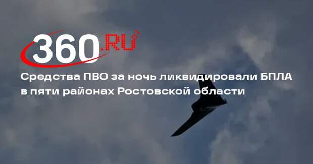 Средства ПВО за ночь ликвидировали БПЛА в пяти районах Ростовской области