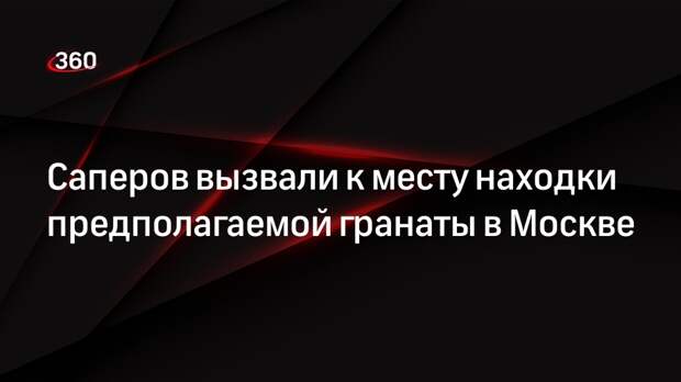 Похожий на гранату предмет нашли в ЮВАО Москвы и вызвали саперов