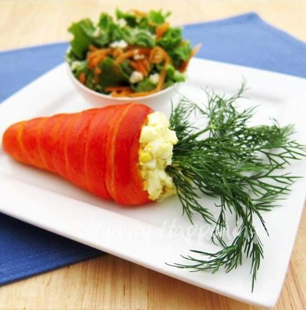 Салат "Морковка" десерты рецепты, еда, приготовление еды