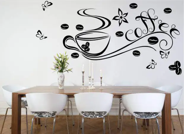 Рисунок на стене на кухне (50 фото): способы нанесения изображения