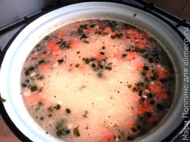 Рисовый суп с плавленными сырками Рисовый суп с плавленными сырками