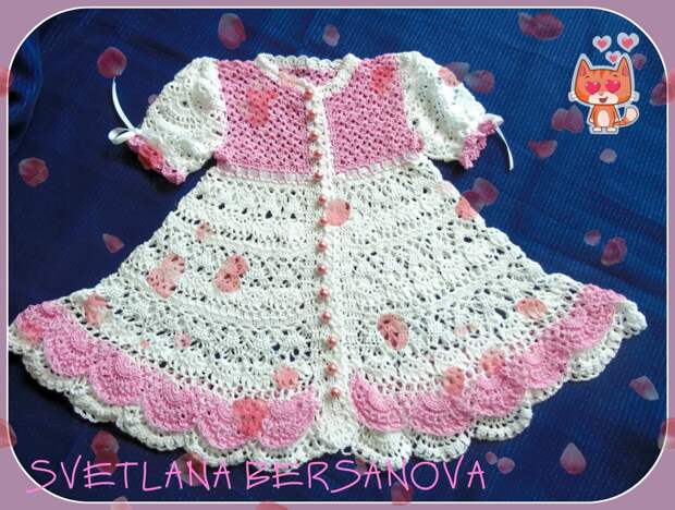 Платье для девочки крючком ГОДЕЦИЯ .Dress for a little girl crochet