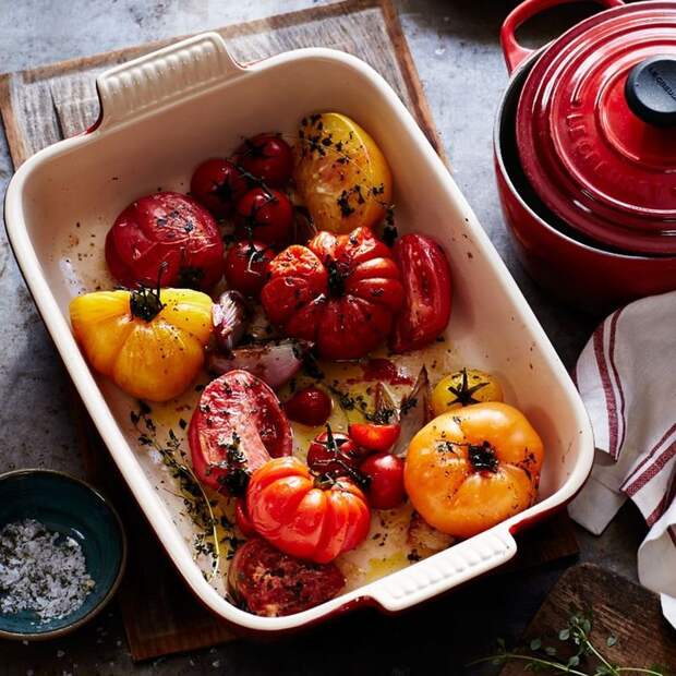Жареные помидоры в панировке и с тимьяном.
