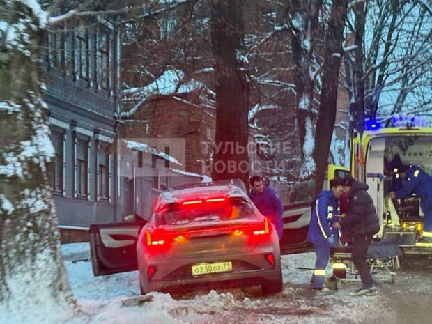 В Туле заметили иномарку, въехавшую в дерево