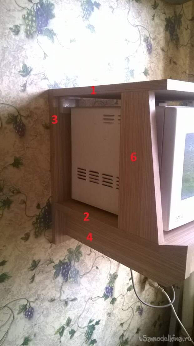Навесной шкафчик-полка для микроволновой печки