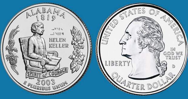 Монета США в 25 центов. | Фото: raha.ru