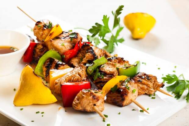 Куриный шашлык с перцем Куриный шашлык с перцем