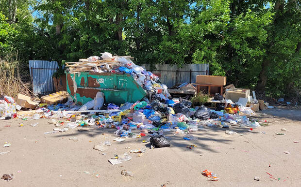 Жители Скопина жалуются на переполненные мусорные контейнеры