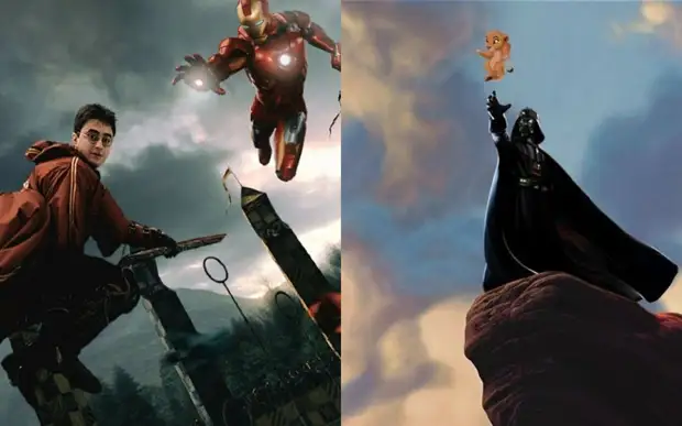 Железный человек против Гарри Поттера: художник изобразил безумные встречи героев фильмов
