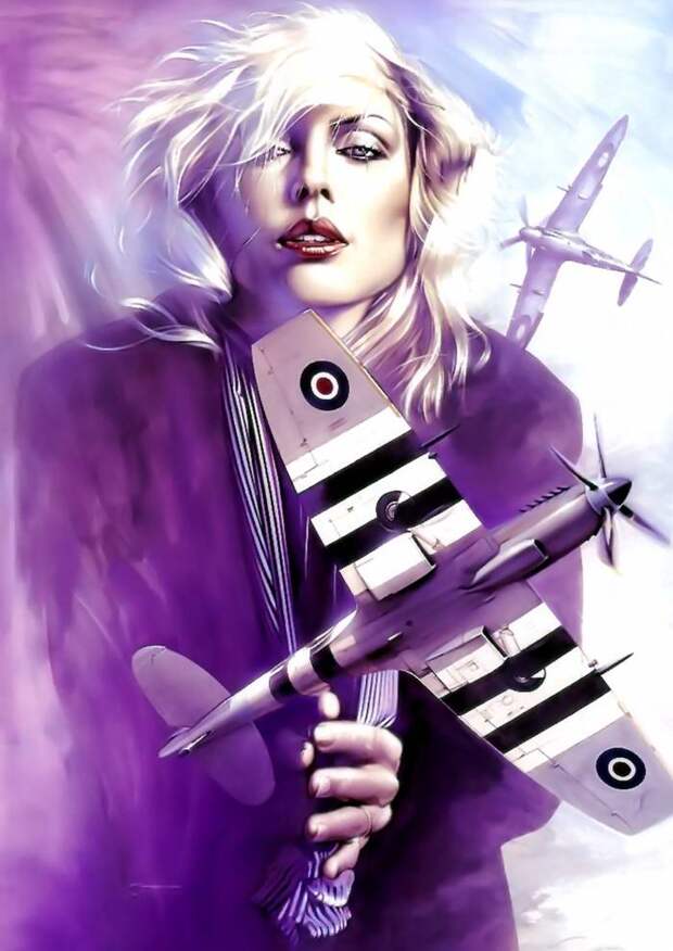 Девушки и самолеты японского художника Hajime Sorayama (5)