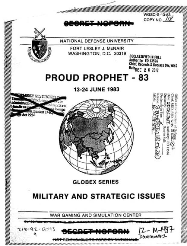 В 1983 году Объединённый комитет начальников штабов США провёл секретную