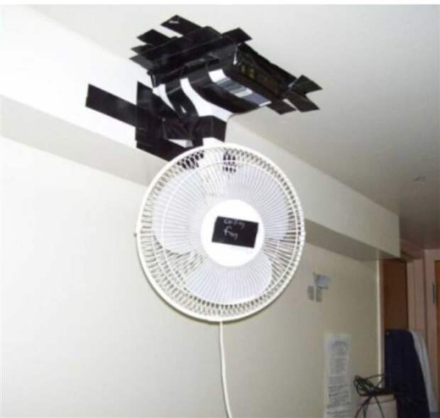 17. Да, потолочный вентилятор может быть и таким. Рукожоп, лайфхаки, ремонт, юмор