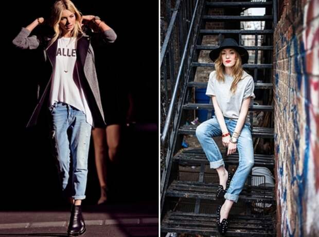 Модный гардероб: футболка и джинсы