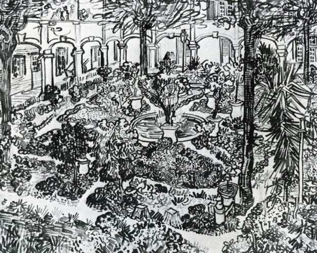 The Courtyard of the Hospital of Arles, 1889. Винсент Ван Гог (1853-1890)