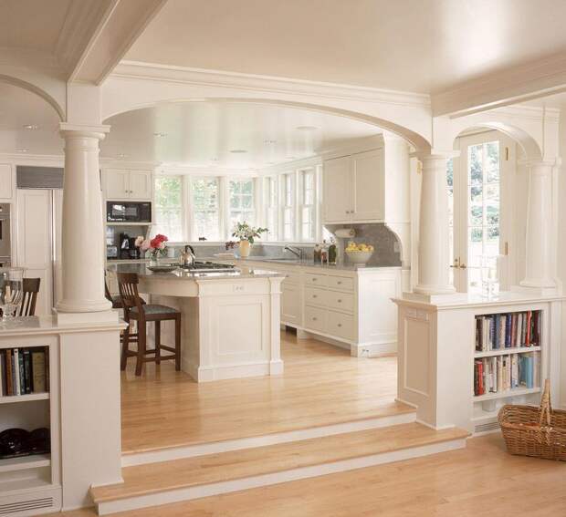 Зонирование кухни и гостиной: как сделать из одной комнаты две без использования стен (60 фото)