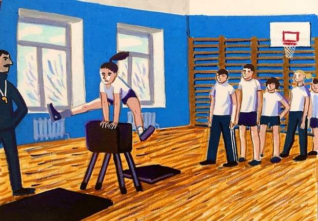 На уроке физкультуры