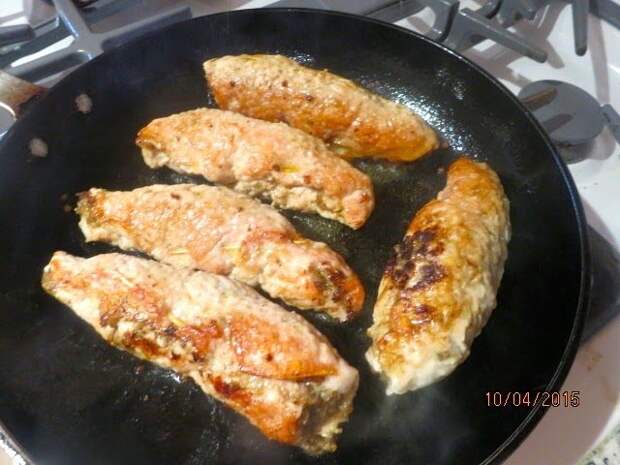 Рулетики из свинины с грибами