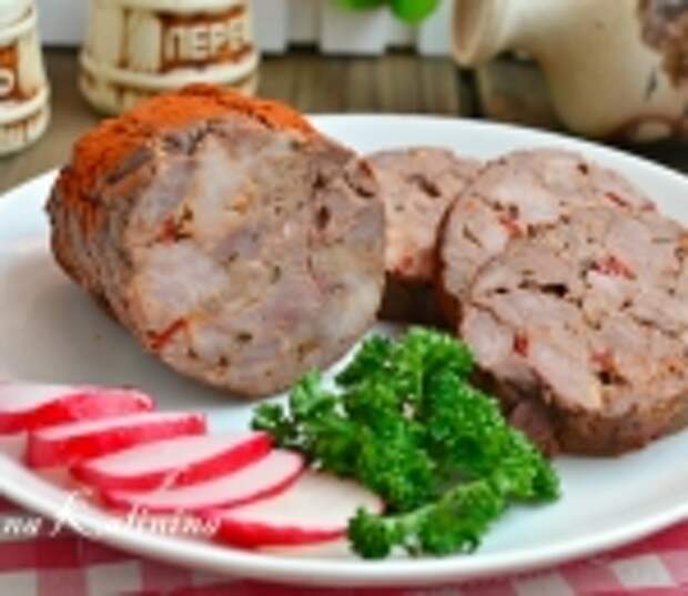 Мясной рулет с печенью