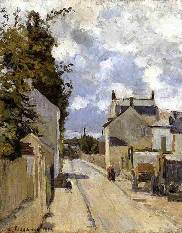 Rue de lHermitage, Pontoise. (1874). Писсарро, Камиль