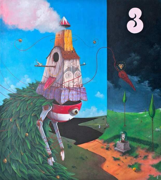 Невиданные чудо-звери из страшных сказок. Рисует El Gato Chimney живопись, искусство
