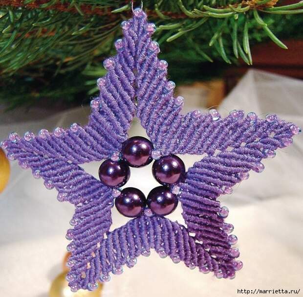 Рождественская звезда. Плетение в технике макраме (15) (580x568, 286Kb)