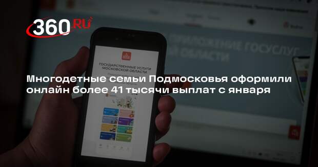Многодетные семьи Подмосковья оформили онлайн более 41 тысячи выплат с января
