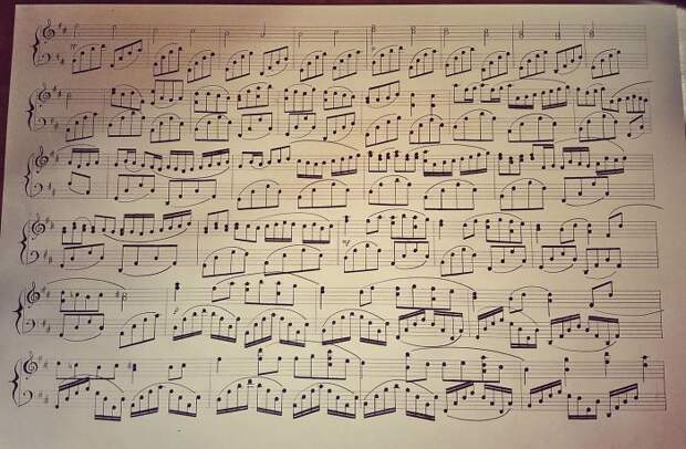 I Write Sheet Music By Hand Using Charcoal - This Is My Latest: Canon In D By Pachelbel