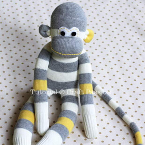 картинка игрушки из носков, делаем забавных обезьянок своими руками