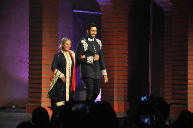 Jaya Bachchan with her son Abhishek Bachchan