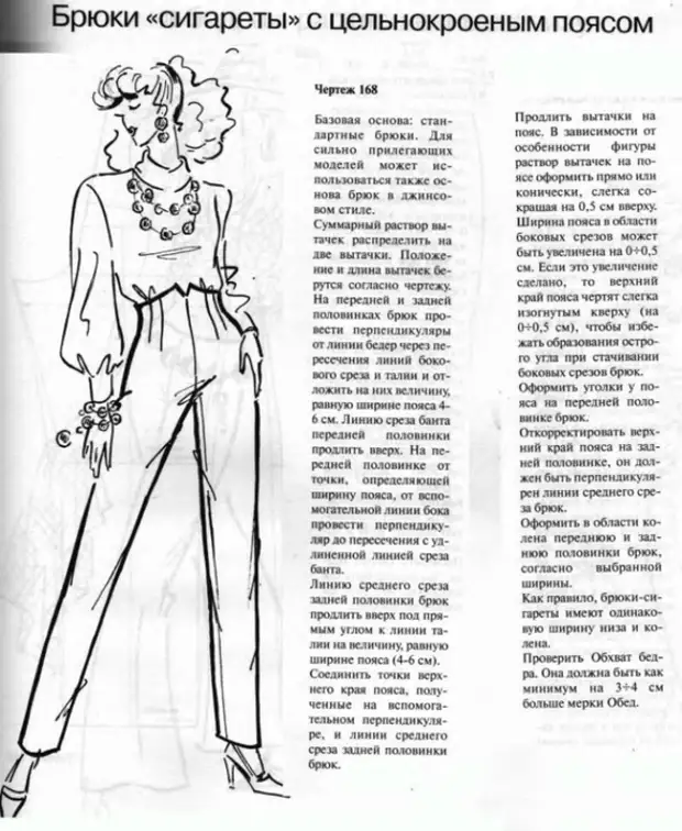 Чертеж женских брюк по мюллеру