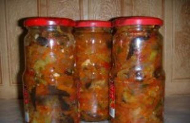 Консервированный салат с баклажанами