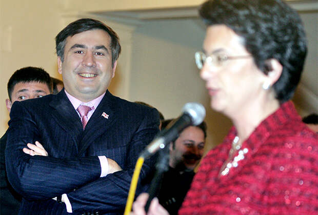 Михаил Саакашвили и Нино Бурджанадзе, 2005 год