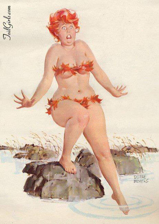 50 винтажных пин-ап иллюстраций о неунывающей Хильде от художника Дуэйна Брайерса иллюстрации, пин-ап, художник