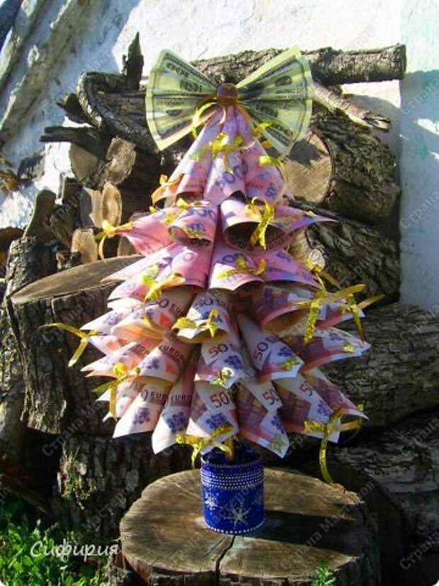 Денежная елка. Мастер класс и видео a97d5eeb3210 Денежная елка. Мастер класс и видео