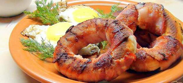 7. Баранки с сыром в беконе еда, своими руками, сделай сам