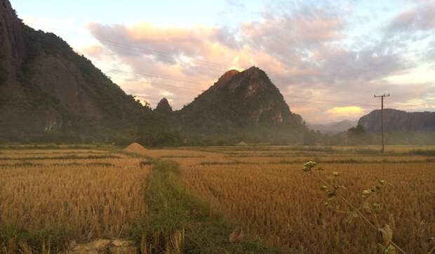 the beautiful countryside of Vang Vieng Laos