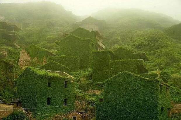Рыбацкая деревня в Китае, заросшая джунглями интеренсое, планета земля, туризм
