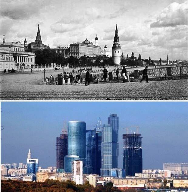 Фотографии городов из прошлого и настоящего, которые поразят ваше воображение