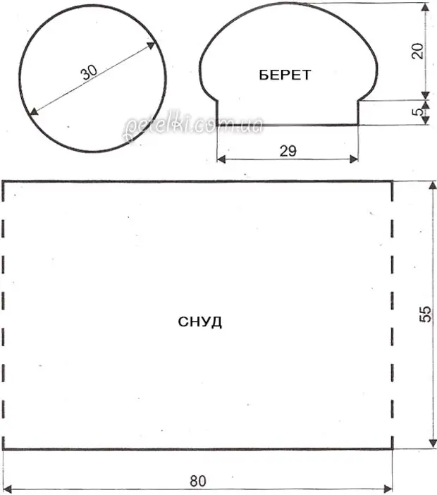 Детский берет выкройка