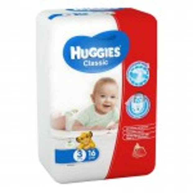 Подгузники Huggies Classic 3 (4-9 кг) 16 шт.