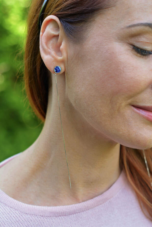 Silver and porcelain earrings
