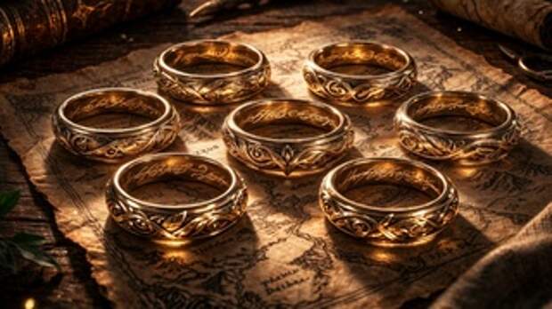 Золотые кольца / Изображение сгенерировано нейросетью DALL-E / amic.ru