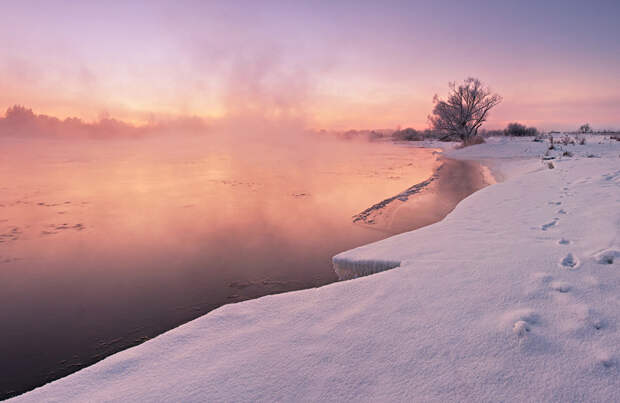 Белорусский фотограф встаёт рано на рассвете, чтобы запечатлеть красоту зимы белоруссия, зима, мороз, рассветы, фото
