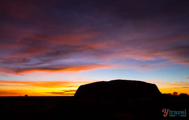 Sunrise silhouette of Uluru, Northern Territory, Australia
