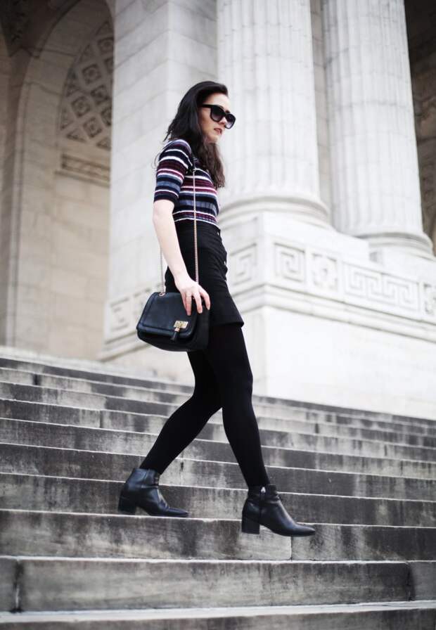 Stripe Top and Button Up Skirt 6