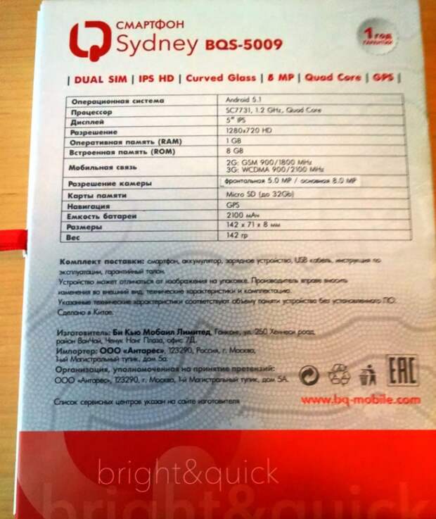 BQS-5009 SYDNEY отзыв